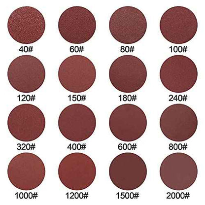 325 PCS 3 Inch Sanding Discs pad, SIJDIEE Hook and Loop 40-2000 Grit Assorted Drill Grinder Rotary Tools Attachment with 1/8 Inch Shanks Backing Pad, Soft Foam Buffering Pad and Hand Sanding Block