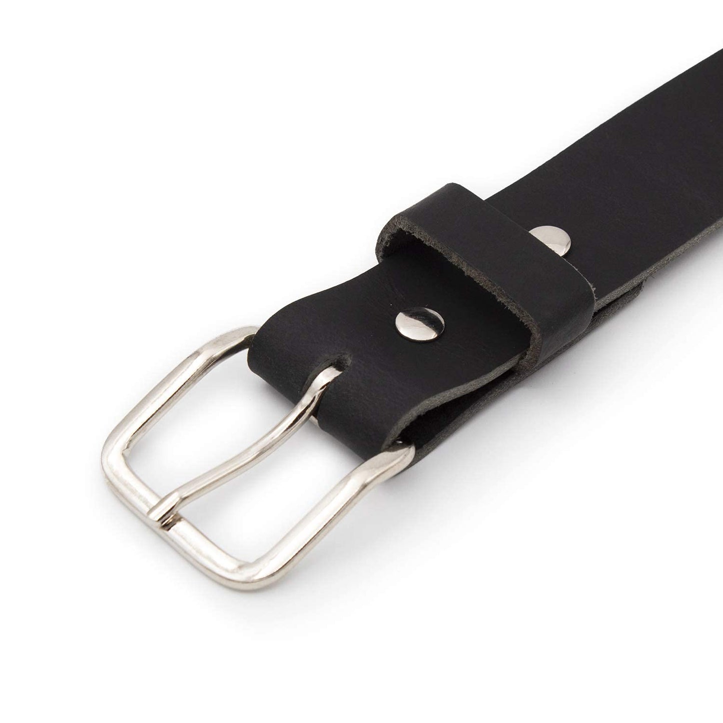 Main Street Forge Journeyman Leather Belt | Made in USA | Black w/Silver Buckle | Size 36