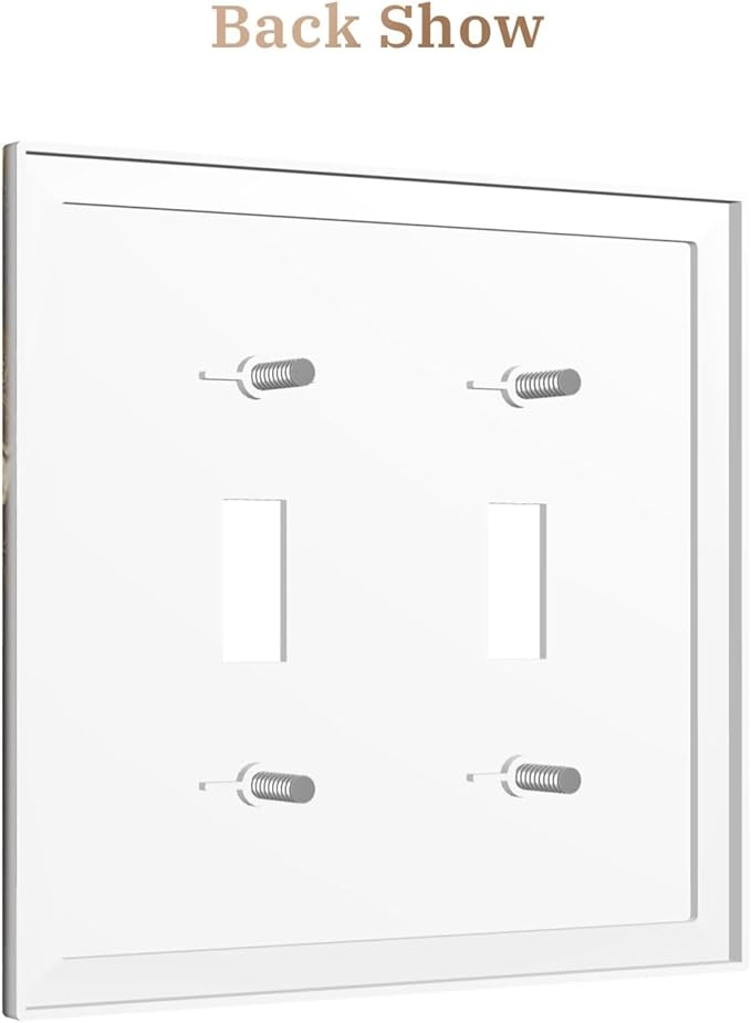 Decorative Art Light Switch Covers Gilded Bloom 2 Gang Double Toggle Wall Plate Decorative Switchcover Electrical Switchplate for Home Decor