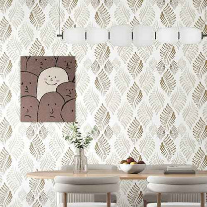 Brown Wall Paper Modern Peel and Stick Wallpaper 17.3"¡¿78.8" Boho Brown and Beige Self Adhesive Removable Wallpaper for Bedroom Contact Paper for Cabinets Waterproof Geometric Wallpapers Home Vinyl