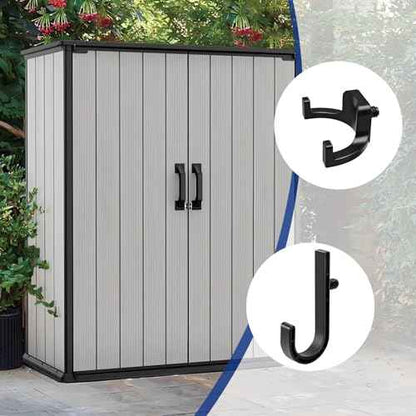 6Pcs Storage Shed Hooks for Suncast/Craftsman, J-Shape and U-Shape Suncast Shed Accessories, Premium ABS Garden Garage Storage Organization, Shed Shelves for Hanging Shed Organization Supplies