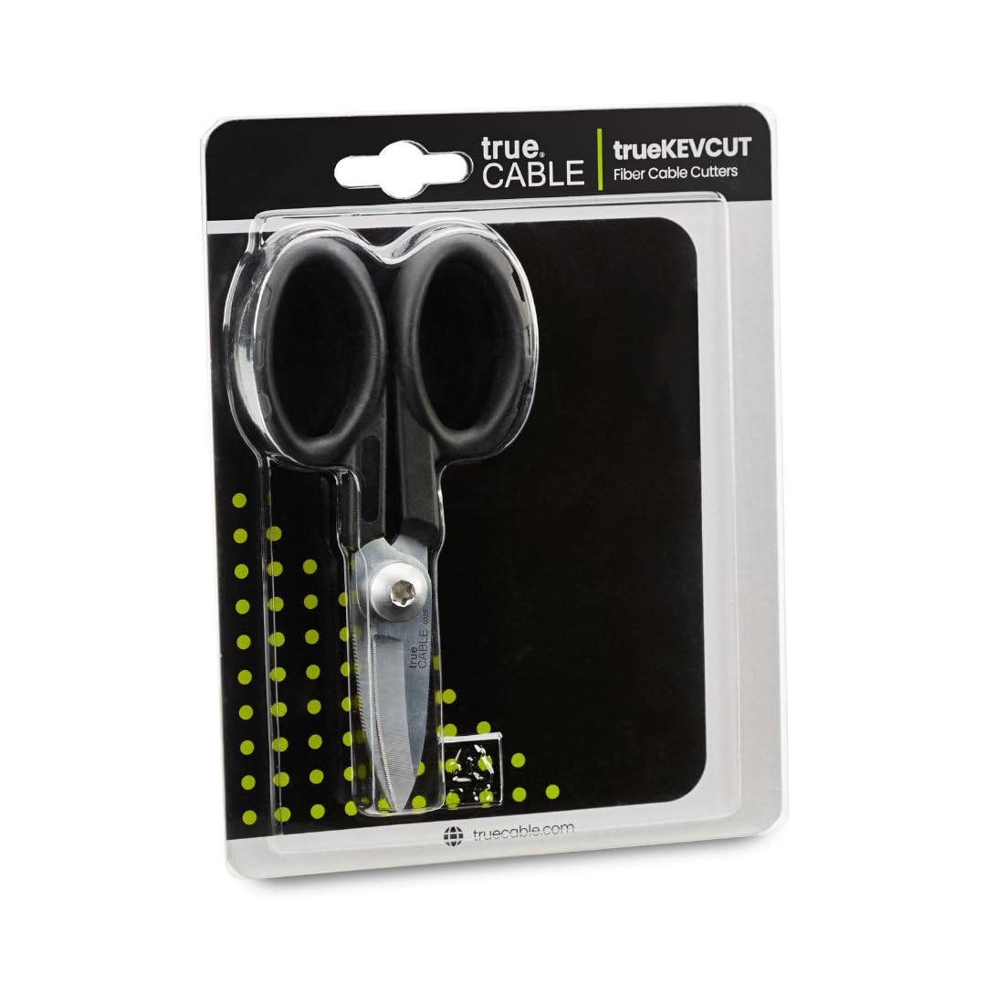 TRUE CABLE Kevlar Shear Scissors, 5.50", Industrial Grade High Carbon Steel, Fiber Optic Cable Cutter for Kevlar, Dyneema, Technora, Carbon Fiber, Fiberglass