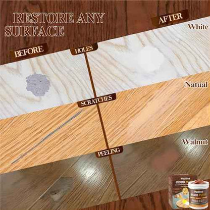 Walnut Wood Filler, Walnut Wood Putty, Paintable Stainable Wood Repair Putty, 9.87 Ounce Wood Furniture Repair kit, Quickly Repair Wood Cracks and Holes on Wooden Floor Furniture (Walnut)