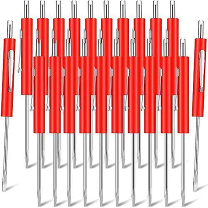 20 Pcs Pocket Screwdriver Double End Mini Screwdriver Set Dual-use Valve Core Removal Tool for Ring Doorbell Electricians Mechanicians Technicians Assemblers(Red)