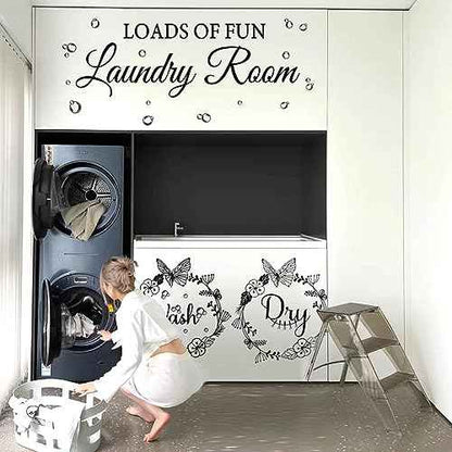 Laundry Room Wall Stickers - Today Naked Tomorrow Wash Dry Bubble Vinyl Decals Quote Art Stickers for Home