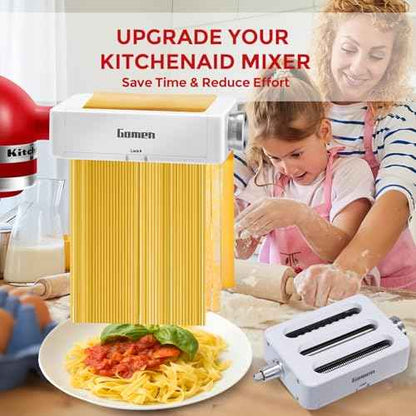 Pasta Maker Attachment for KitchenAid Stand Mixers 3-in-1 Stainless Steel Pasta Roller, Spaghetti/Fettuccine Cutter for KitchenAid Mixer Accessories & Pasta Press? by Gomen