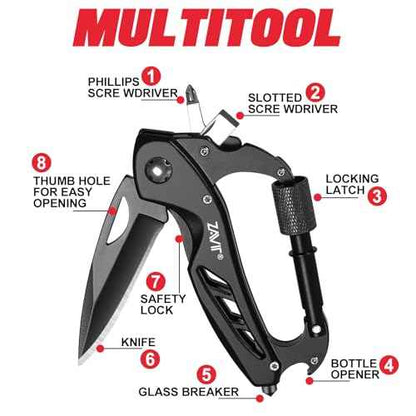 Gifts for Men, Multitool Carabiner with Pocket Knife Men Valentines Day, Mens Stocking Stuffers for Christmas, Stocking Stuffers for Dad Gifts from Daughter Son, Birthday Tools Gadgets for Him Husband