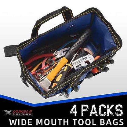 3-Pack 13 Inch Tool Bags, Waterproof Zipper, Heavy Duty Material for Tool Organizer & Storage, Electrician, Carpenter, HVAC (Shoulder Strap)