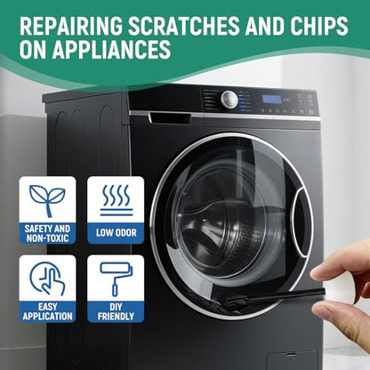 Appliance Touch Up Paint Black Appliance Paint Enamel High-Gloss Black Touch Up Paint Pen Scratch Repair for Appliances Refrigerators Metal Surfaces Dishwasher Dryer Microwave Washers 1.5oz