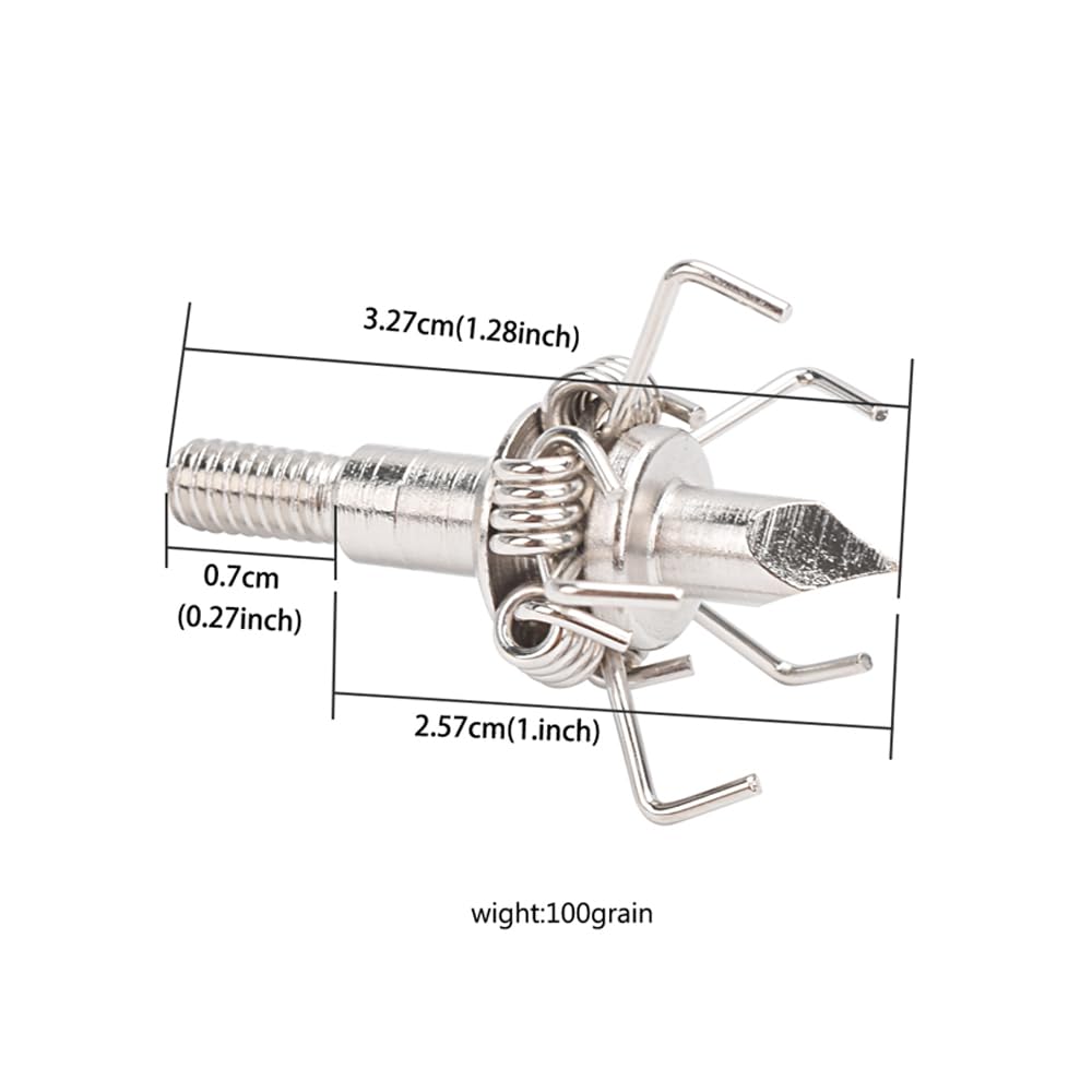 YLS 100 Grain Small Game Broadheads Judo Points Hammer with Broadhead Case for Hunting Arrow Tips Screw-in Arrowheads 12pcs