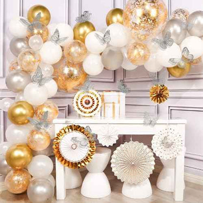 84PCS 3D Butterfly Decorations, 3 Sizes 7 Styles Butterfly Wall Decor Silver Butterflies Decorations for Cake, Butterflies Party, Birthday, Wall