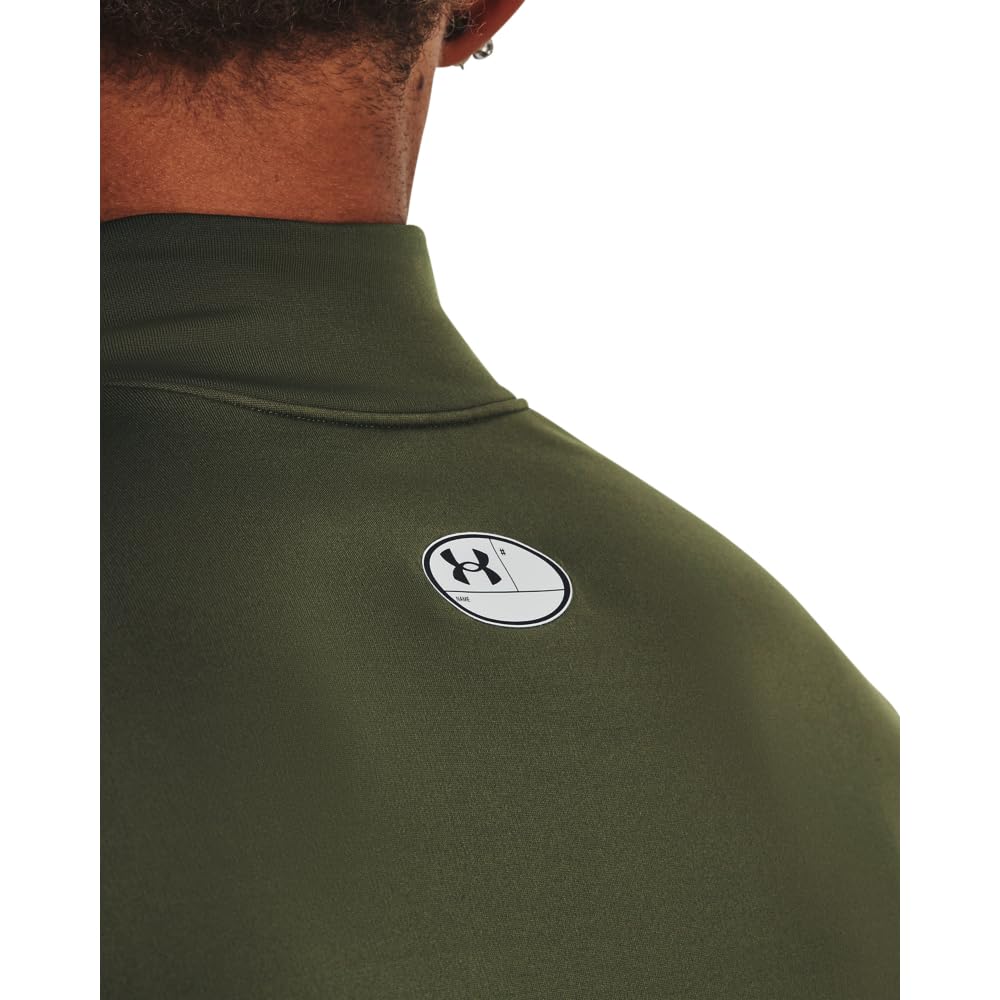 Under Armour Men's ColdGear Armour Fitted Mock, (390) Marine OD Green / / Black, Medium Tall