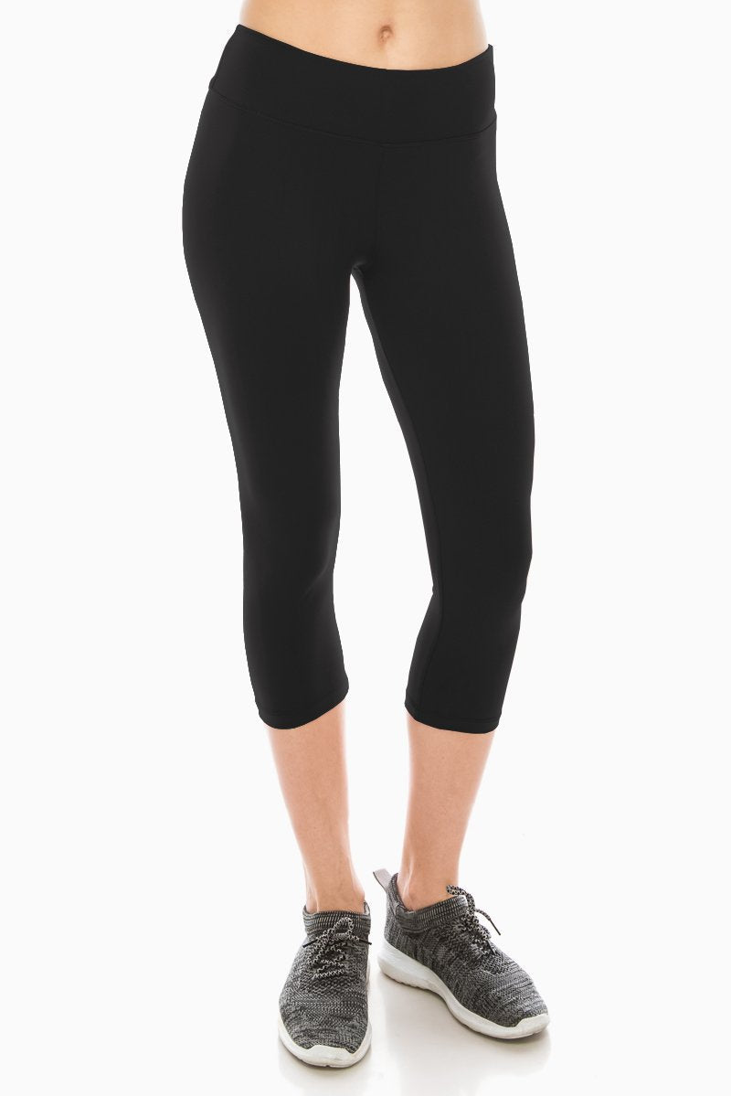 ALWAYS Women High Waisted Capri Leggings - Premium Buttery Soft Stretch Solid Basic Yoga Workout Pants Black Regular