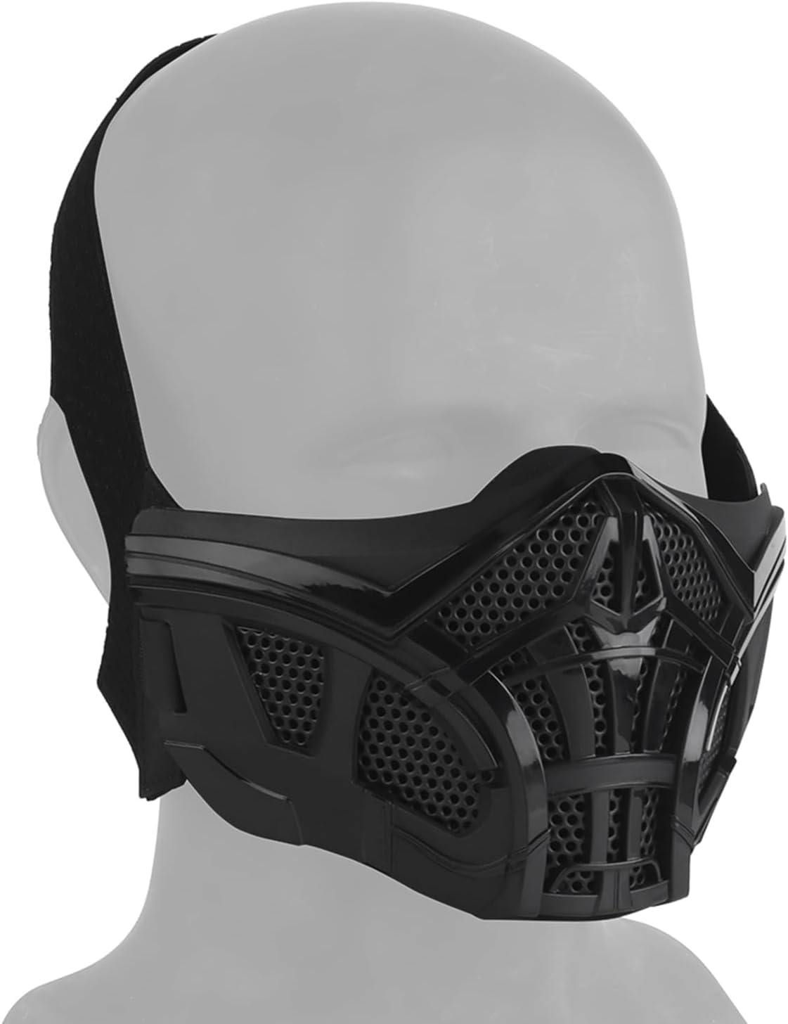 Half Masks Airsoft Paintball Scorpion Half Mask Protective Face Gears Tactical Shooting Cosplay Man (Black)
