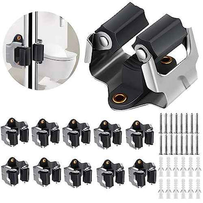 3-H 10 Pack Mop and Broom Holder Big Size Hanging 1 KG Extra, Broom Holder Wall Mount for Hanging and Organizing Shove Rake Yard Tools in Garage Garden Shed Laundry Kitchen up to 1.45 Inch (black)