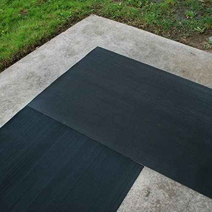 Rubber-Cal 03_167_W_FR_04 Fine Rib Corrugated Rubber Floor Mats, 3ft x 4ft Runners, Black