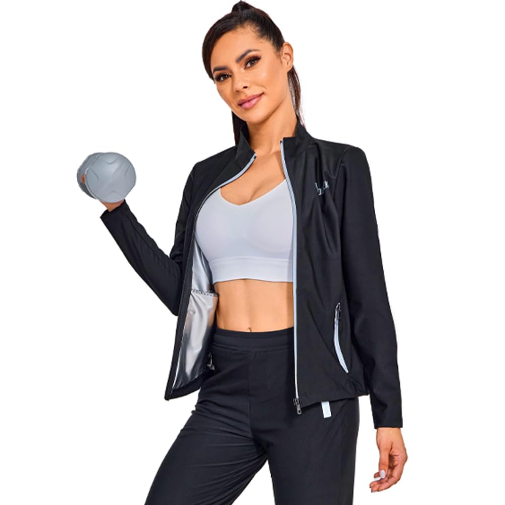 REEDBEEK Sauna Suit Weight Loss Hot Sweat Suits Sauna Pants with Pockets Gym Workout Exercise for Women
