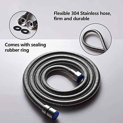 Brushed Nickel Solid Brass Shower Wand High Pressure Handheld Shower Head Detachable with 59inch Stainless Steel Shower Hose and Adjustable Bracket Set