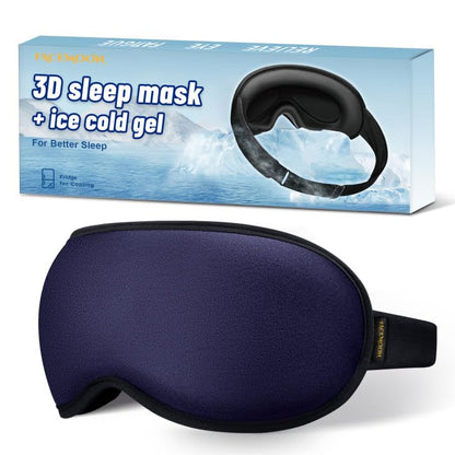 3D Cooling Gel Sleep Mask for Women & Men – 6oz Weighted Eye Mask for Sleeping, 100% Blackout, Ice Cold Gel, Migraine & Headache Relief, Eye Care, Deep Relaxation, Airplane Travel Essentials, Gift