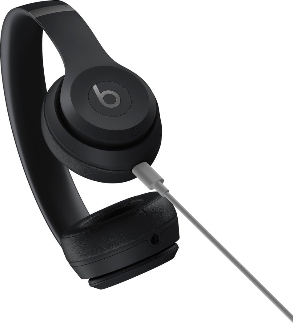 Beats Solo 4 - Wireless Bluetooth On-Ear Headphones, Apple & Android Compatible, Up to 50 Hours of Battery Life - Matte Black (Renewed)
