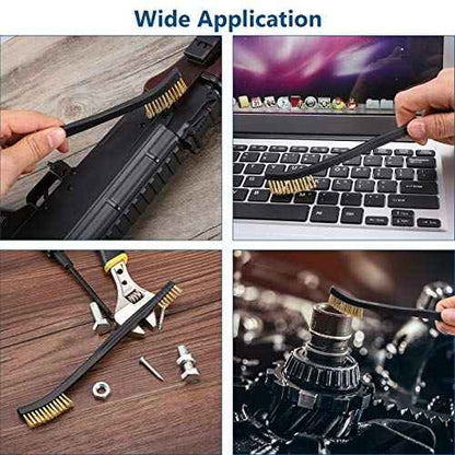 Accmor Scratch Brush Set for Gun Cleaning, Double-Ended Wire Bristle Brushes 9 Packs, All Purpose Gun Cleaner Kit, Handy Brass Scrub for Cleaning Welding Slag/Paint/Rust/Dirt