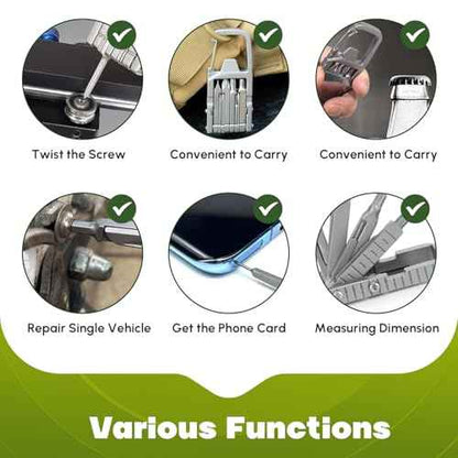 Generic 12 in 1 Keychain Multitool Screwdriver Bit Folding Multi Tool Bottle Opener Portable Pocket Tool for Outdoors Camping