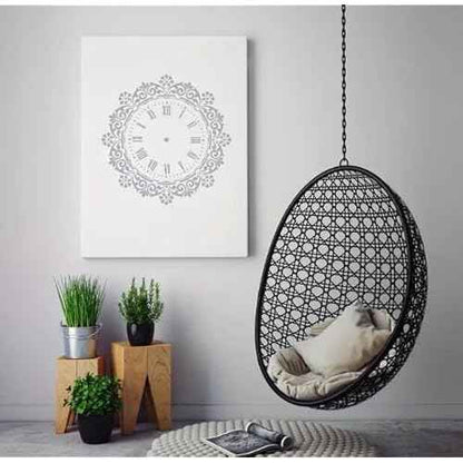 Round Clock Reusable Stencils for Crafts,Floral Clock Face Painting Stencil for Wood DIY Art Craft Drawing Templates for Painting on Wood Wall Cake Card Scrapbooking Paper