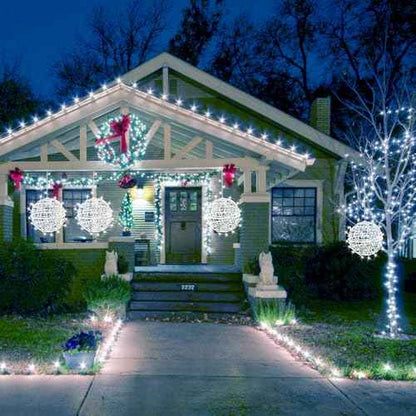 Outdoor Christmas Balls Lights Tree Lights Waterproof, 4 Pack 11.81" LED Hanging Globe Sphere Lights with 8 Lighting Modes Memory Timer Plug for Party Wedding Xmas Porch Patio Garden Yard Decorations