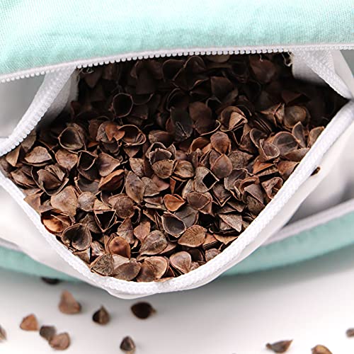 Buckwheat U-Shaped Neck Pillow Adjustable Buckwheat Hull Pillow with Pillowcase, Neck Support and Shoulder Relax Cervical Pillow (12x12 inch, Grey)