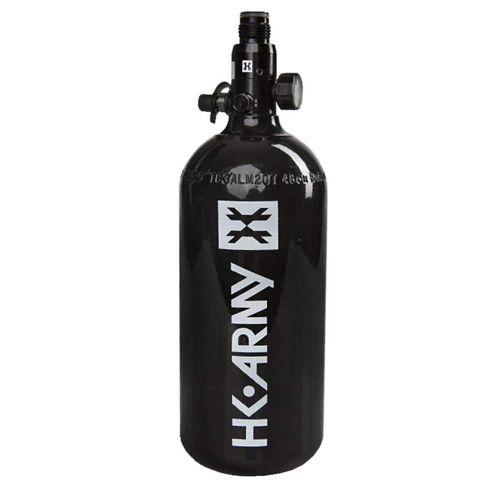 HK Army 48ci/3000psi Aluminum Compressed Air HPA Tank - Refillable High Pressure System for Paintball & Airsoft Gear - Black