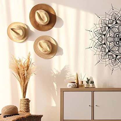 2 Pieces Boho Mandala Wall Stickers 14 x 31 Inch Half Mandala Wall Decal Indian Flower Peel and Stick for Bedroom Living Room Yoga Decor