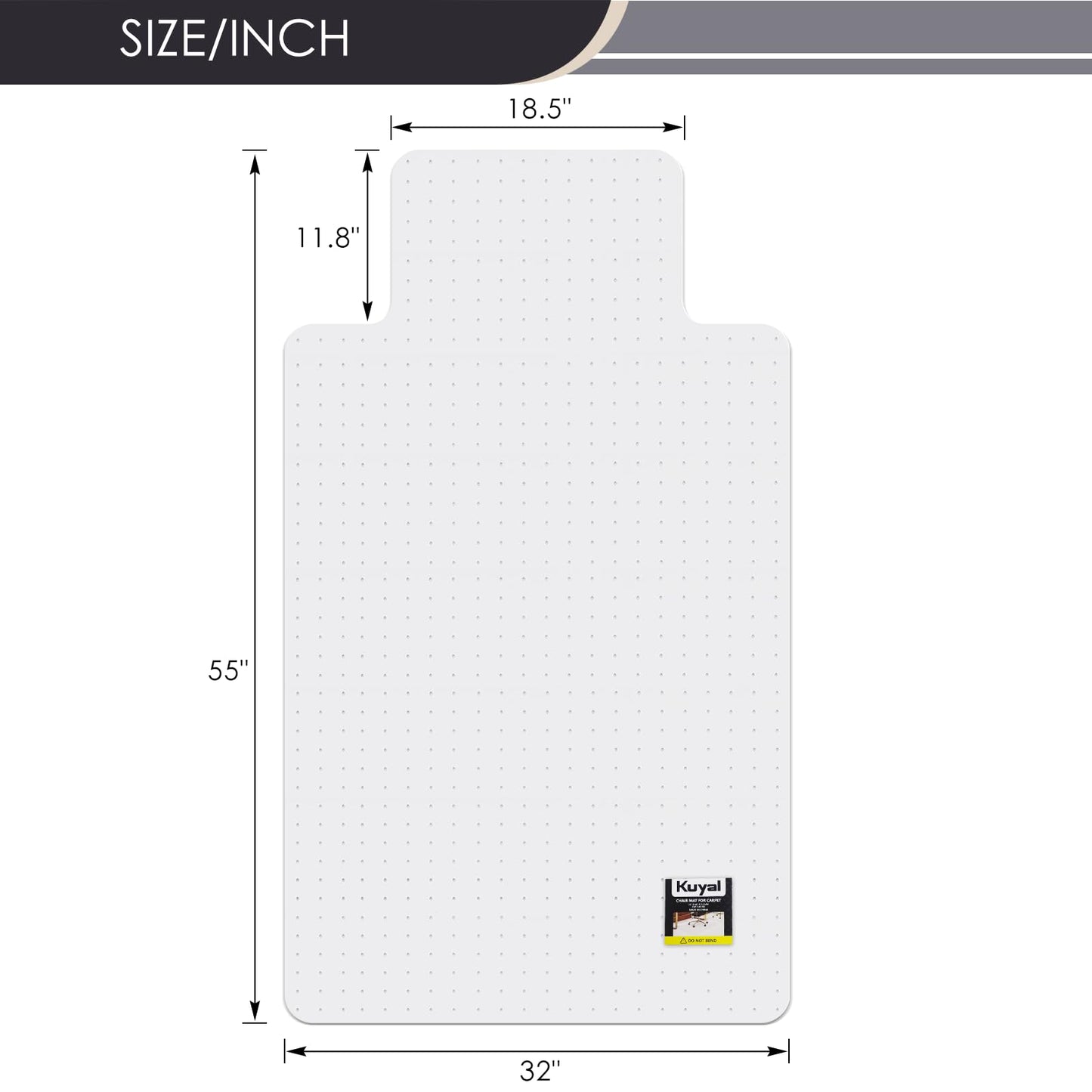 Kuyal Office Chair Mat for Carpet, 2Pack 32x55 Clear Heavy Duty Computer Chair Mat with Lip, Under Desk Protector Carpeted Floors Mat, Easy Chair Movement,Ship Flat