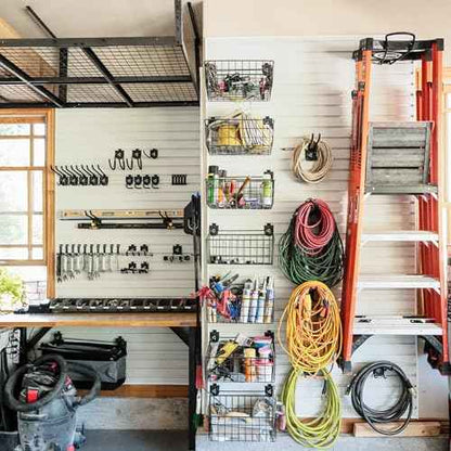 HOME MASTER HARDWARE Heavy Duty 9" Jumbo Arm Garage Wall Hooks 4 Pack ? 50Lbs Ladder Hangers, Wall Mount Utility Storage for Bikes, Folding Chairs, Kayaks & Bulk Items