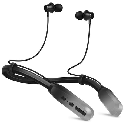 Lecefty Neckband Bluetooth Headphones, 200H Extra Long Playtime Wireless Stereo Neckband Earbuds with Microphone, Waterproof Balanced Armature Drivers in Ear Headset for Sports/Workout (Silver)