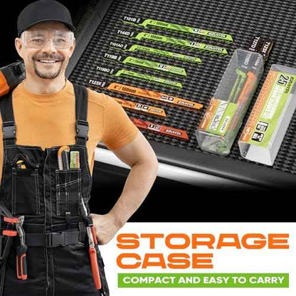 25-Piece Jigsaw Blades Set with Storage Case?CR-V&HSS Steel, Assorted T-Shank Replacement Jig Saw Blades for Cutting Wood, Plastic and Metal