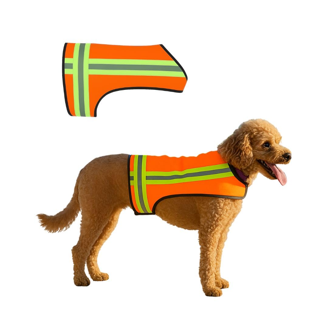 Reflective Dog Vest. Hi Visibility Blaze Orange Hunting Safety Vest Adjustable, Lightweight for Outdoor use - Hiking, Walking & Hunting. Water Resistant for Toy and Tiny Breeds (X-Small)