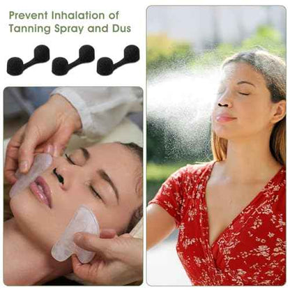100PCS Sponge Nose Filters, Disposable Nose Plugs Bulk Sponge Nostril Filters for Dust, Spray Tanning, Welding (Black)