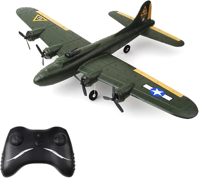 Goolsky FX817 RC Airplane B-17 Bomber Model 2 Channel RC Plane 2.4Ghz Remote Control Airplane Ready to Fly Foam Glider Fixed Wing Aircraft Flight Toys for Beginners and Adults