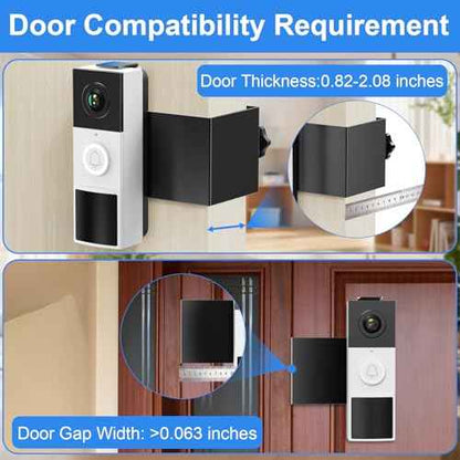 Anti-Theft Video Doorbell Mount Compatible with Tapo, Doorbell Camera Mount, No Drill Adjustable Mounting Bracket Holder Accessories for Apartment Rentals, Enhanced Protection Doorbell Mount Bracket