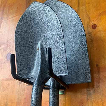 2 Pack E-Track Heavy Duty Shovel Hanger for Store Long Handled Tools,Large Steel Tool Double J Hook, Tool Hanger | E Track Accessories for Enclosed Trailer or Trucks (Black)