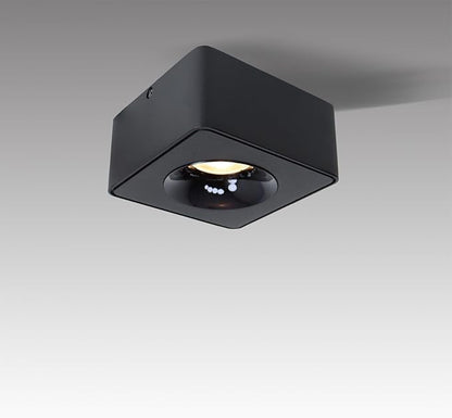 LED Dimmable Square Ceiling Spotlight Aluminum Black Wide 4.61 in Ultra-Thin 2.16 in Downlight Modern Ceiling Mounted Spot Light Fixture for Living Room Hallway Foyer CRI 98 12W 3000K 002