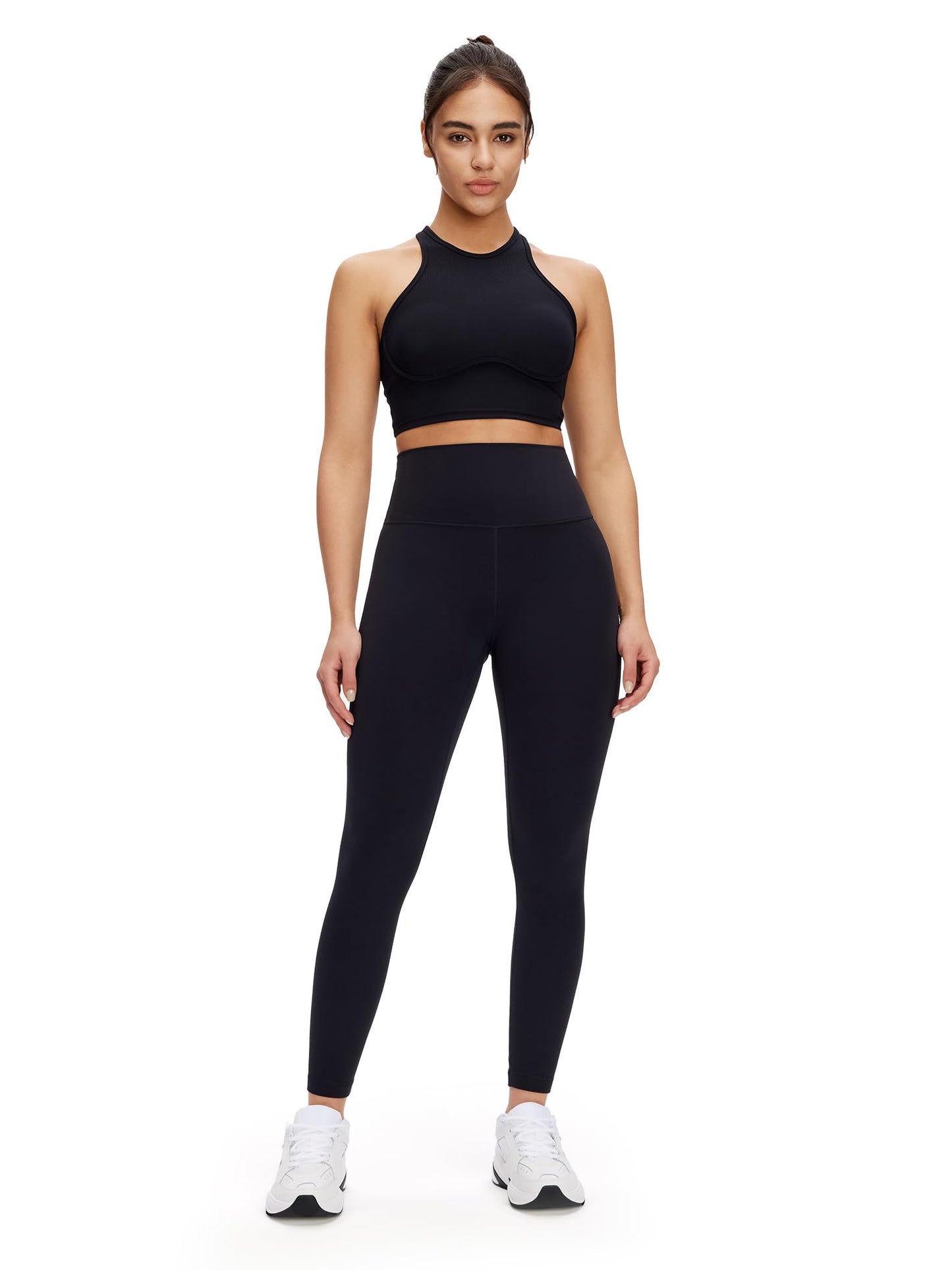 NANJI High Waisted Leggings for Women - Tummy Control Buttery Soft Yoga Pants, Squat Proof Stretch Workout Casual Leggings (M, Black)