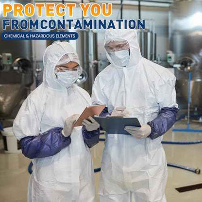 CAREGY Hazmat Suits Protective Coveralls with Hood, Heavy Duty Full Body Painters Suit for Men & Women