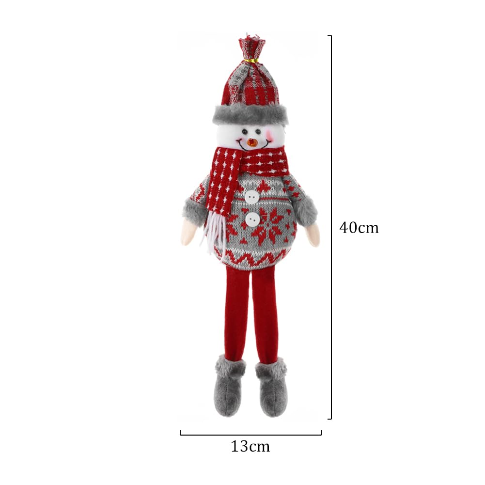 SIQITECHNO Christmas Decorations Long-Legged Santa Claus Elk Mouse Snowmen Sitting Hanging Plush Figurine Doll Ornaments for Home Window Table Fireplace Shelf Sitter Christmas Party Decoration Gifts