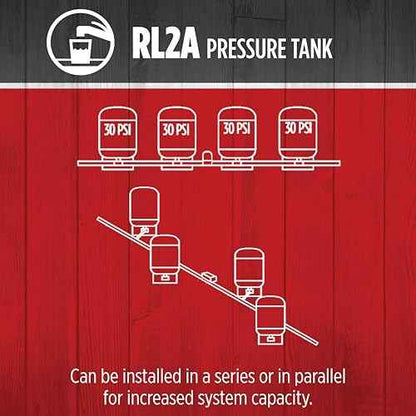 Red Lion RL2A - 2-Gallon Inline Pre-Charged Pressure Tank for Well Pumps, 3/4-Inch MNPT System Connection, Almond, 604652