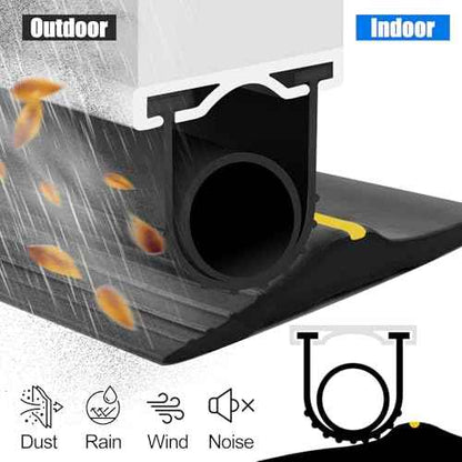 ToLanbbt Garage Door Bottom Rubber Seals, 20 FT Pre-drilled Aluminum Track Retainer Kit, Garage Door Weather Stripping Kit Universal U+O Ring Weatherproof Rubber Bottom Strip (1.57" Width, Black)