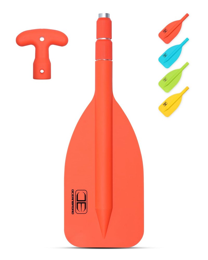 OCEANBROAD Telescoping Emergency Paddle 26''-54'' Collapsible Paddles Aluminium Shaft for Kayaking Boating Canoeing River Tubing, Orange, 2 Paddles