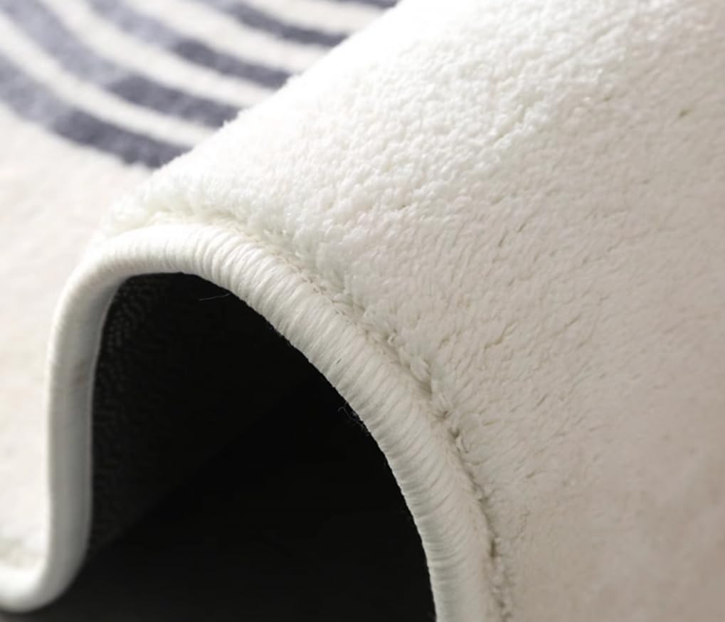 Beige White Gray Marble Texture Irregular Shaped Rug for Living Room Bedroom Nursery Machine Washable Shaggy Carpet Unique Aesthetic Art Deco Rugs Non Slip Under Dining Coffee Table Floor Mat 5x7