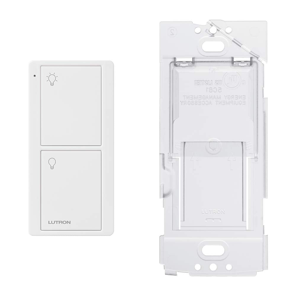 Lutron Pico Remote for Caseta Smart Switch, 2-Button Control , On/Off Control, For Table Top or Wallmount Use, PJ2-2B-GWH-L01, White