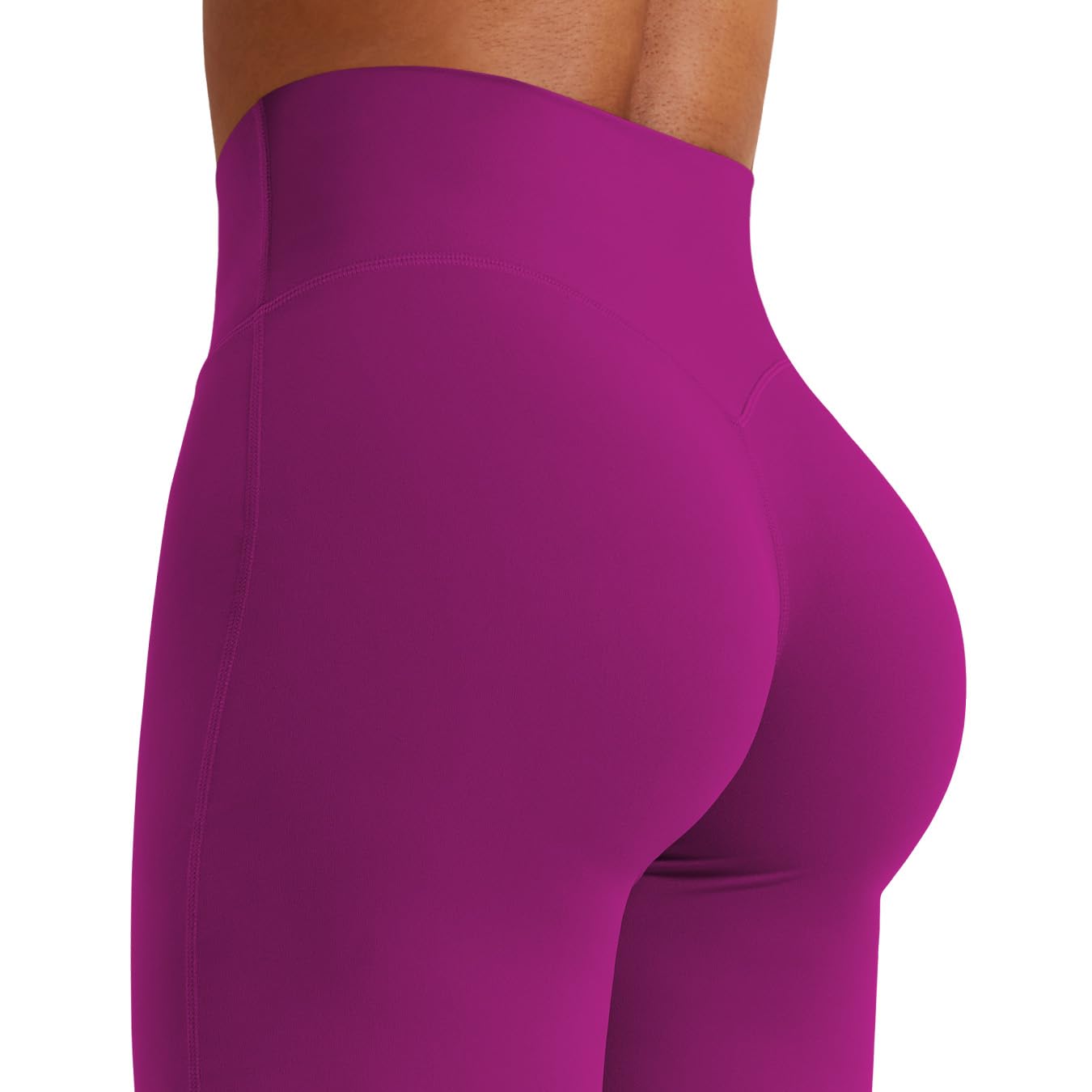 YEOREO Workout Leggings Womens No Front Seam Straight Leggings 31.5" High Waist Buttery Eddiy Gym Yoga Pants Rose Purple L